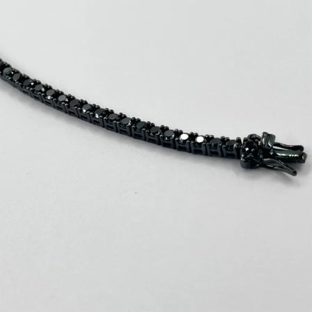 925 Ayar Gümüş Siyah Rodyum Kaplama Oniks Taşlı Su Yolu 4 mm Lüks Kadın Bileklik