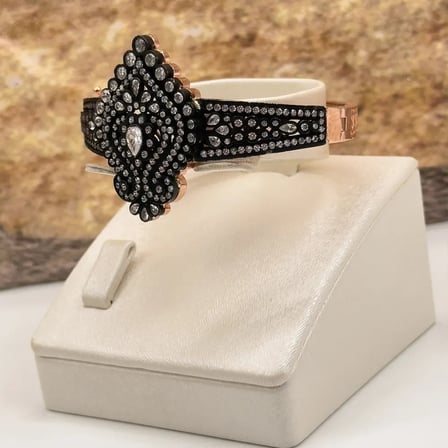 925 Ayar Gümüş Rose Gold Kaplama Zirkon Taşlı Elmas Özel Tasarım Kadın Bileklik