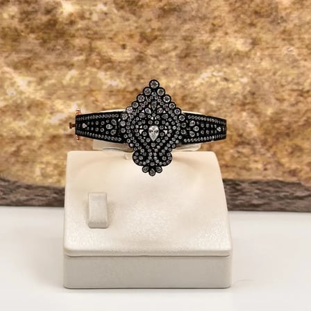 925 Ayar Gümüş Rose Gold Kaplama Zirkon Taşlı Elmas Özel Tasarım Kadın Bileklik