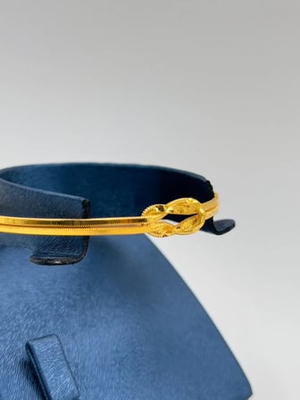 925 Ayar Gümüş Gold Kaplama Düğüm Aşk Kadın Bileklik