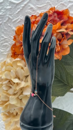 925 Ayar Gümüş Rose Gold Kaplama Nazar Boncuklu Şahmeran Özel Tasarım Kadın Bileklik
