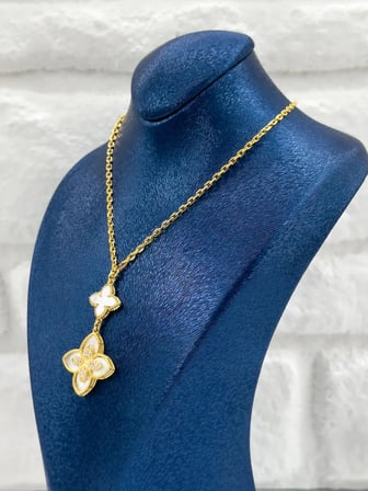 925 Ayar Gümüş Gold Kaplama Taşlı Zarif Kadın Kolye