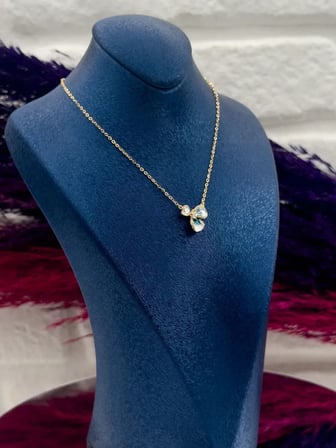 925 Ayar Gümüş Gold Kaplama Trend Özel Tasarım Kadın Kolye