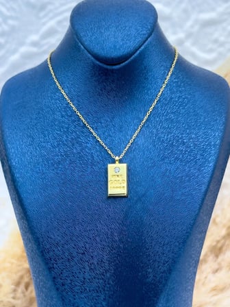 925 Ayar Gümüş Gold Kaplama Gram Altın Görünümlü Özel Tasarım Kadın Kolye