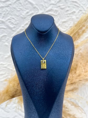 925 Ayar Gümüş Gold Kaplama Gram Altın Görünümlü Özel Tasarım Kadın Kolye