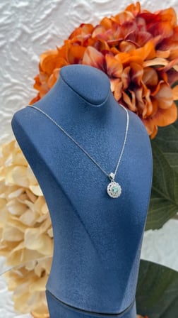 925 Ayar Gümüş Pırlanta Montür Moissanite Taşlı Kadın Kolye