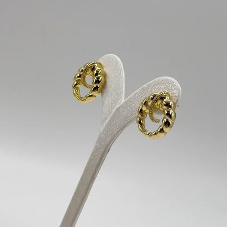 925 Ayar Gümüş Gold Kaplama Zirkon Taşlı Sarmal Özel Tasarım Kadın Küpe