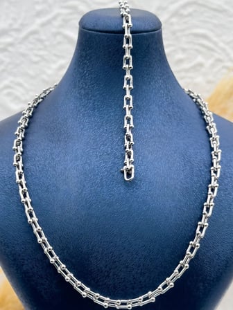 925 Ayar Gümüş Taşsız Kolye & Bileklik 2’li Set – Özel Tasarım, Hediyelik