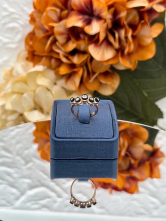 925 Ayar Gümüş Rose Gold Kaplama Elmas Montür Zirkon Taşlı Beştaş Otantik Kadın Yüzük
