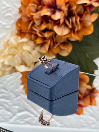 925 Ayar Gümüş Rose Gold Kaplama Elmas Montür Zirkon Taşlı Beştaş Otantik Kadın Yüzük