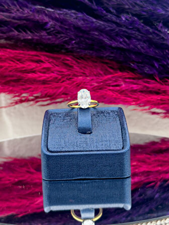 925 Ayar Gümüş Mosanite Taşlı Pırlanta Montürlü Popüler Kadın Yüzük