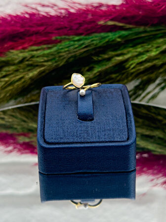 925 Ayar Gümüş Gold Renk Özel Üretim Spor Model Kadın Yüzük