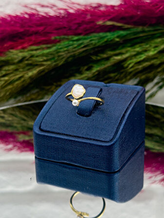 925 Ayar Gümüş Gold Renk Özel Üretim Spor Model Kadın Yüzük