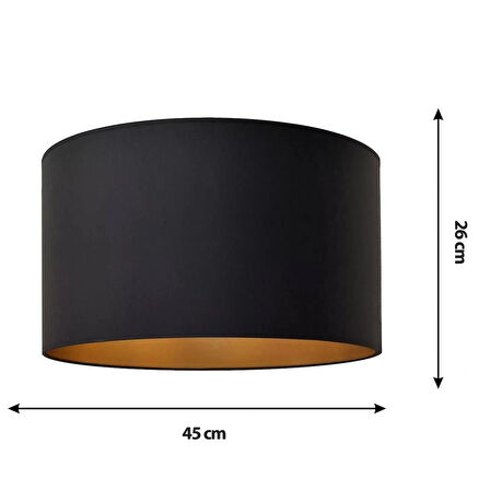 Levaillant Siyah Lambader Şapka & Başlık - İçi Gold Kaplama, 45 cm Çap, 26 cm Yükseklik - Özel Üretim & Kusursuz İşçilik