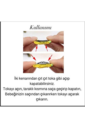 Yenidoğan Bebek Tokası El Emeği 3'lü Klips Saçsız Bebek Toka Seti