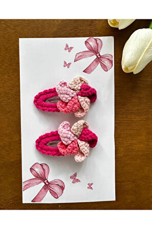 Saç Tokası Özel Rüzgar Gülü Tasarımı Handmade 2'li Çıt Çıt Toka Seti