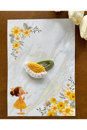 Saç Tokası Özel Çiçek Tasarımı Handmade 3'lü Çıt Çıt Toka Seti