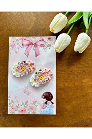 Yenidoğan Bebek Tokası El Emeği 2'lü Klips Saçsız Bebek Toka Seti