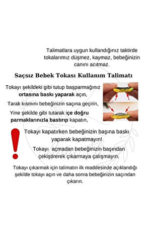 Yenidoğan Bebek Tokası El Emeği 4'lü Karma Klips Saçsız Bebek Toka Seti