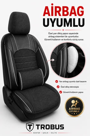 Toyota Camry 2012+ Uyumlu Levante Serisi Bel Destekli Keten Füme Beyaz Koltuk Kılıfı