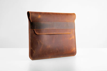 Hakiki Eskitme Deri Zarf Tipi Laptop Kılıfı - 13-17 inç MacBook & Laptop Uyumlu Çanta 14"