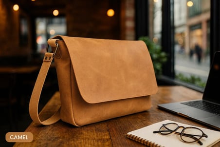 Hakiki Eskitme Deri Postacı Çantası - El Yapımı Omuz & Laptop Çantası (Evrak & İş Çantası) Büyük