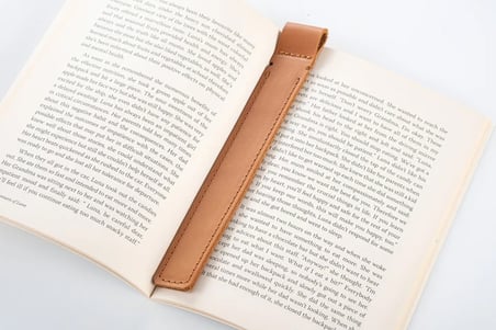 Deri Kitap Ayracı, El Yapımı Dikişli Kitap Ayracı 1 Adet Kum