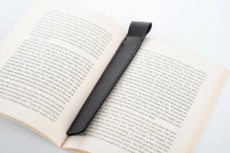 Deri Kitap Ayracı, El Yapımı Dikişli Kitap Ayracı 1 Adet Koyu Yeşil