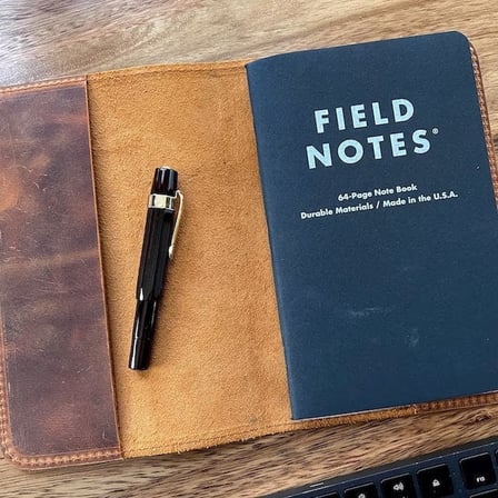 Eskitilmiş Deri Moleskin Defter Kılıfı, El Yapımı Defter Kılıfı, Kişiselleştirilmiş Moleskin Defter Kutusu (7,5" x 9,5")