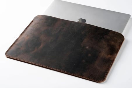 El Yapımı Deri MacBook Kılıfı, İnce MacBook 15" Kılıfı (Air ve Pro modelleri için) İnce Kılıf