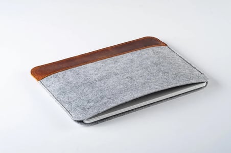 El Yapımı Deri ve Keçe Dizüstü Bilgisayar Kılıfı, 13-17" MacBook Dizüstü Bilgisayarlar İçin Kişiselleştirilmiş Kılıf 13" 34x24 cm