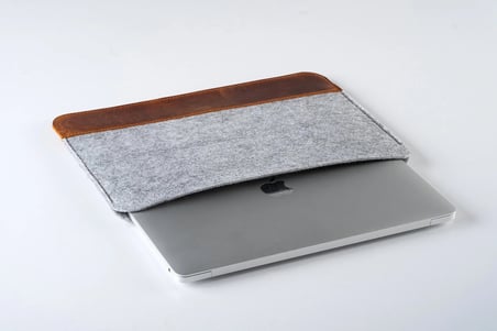 El Yapımı Deri ve Keçe Dizüstü Bilgisayar Kılıfı, 13-17" MacBook Dizüstü Bilgisayarlar İçin Kişiselleştirilmiş Kılıf 13" 34x24 cm