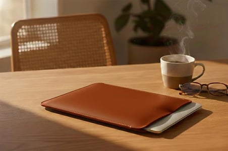 MacBook 15” Kılıfı (Dikey) – MacBook Air ve Pro için El Yapımı İnce Deri Kılıf Zarf Şeklinde Kılıf