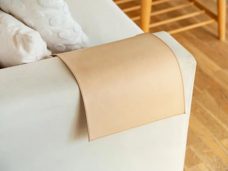 Birinci sınıf deri kanepe kolçak kılıfı, el yapımı 2,4 mm bitkisel tabaklanmış kanepe koruyucu 40x75 cm
