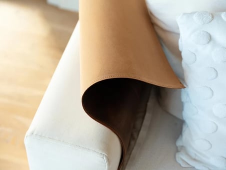 Deri Koltuk Kolçak Kılıfı, Pamuk Astarlı El Yapımı Koltuk Koruyucu 30x40 cm