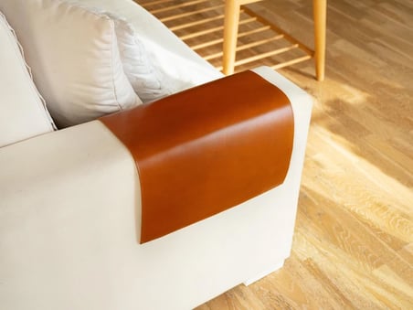 Deri Koltuk Kolçak Kılıfı, Pamuk Astarlı El Yapımı Koltuk Koruyucu 30x40 cm