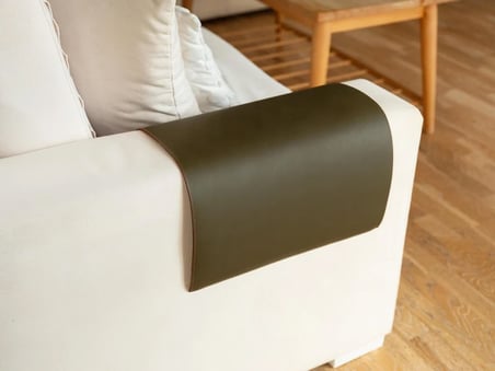 Deri Koltuk Kolçak Kılıfı, Pamuk Astarlı El Yapımı Koltuk Koruyucu 40x75 cm