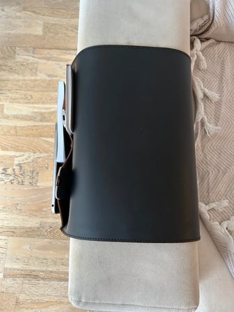 Deri Koltuk Kolçak Düzenleyici, Dergiler, Tabletler, Uzaktan Kumandalar ve Kitaplar İçin 3 Cepli El Yapımı Büyük Boy