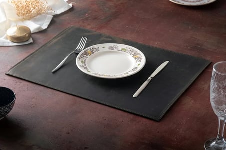 Eskitilmiş Deri Masa Örtüsü, El Yapımı Yemek Masası Örtüleri 30x40 cm 250 Parça Set