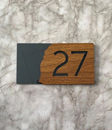 Lüx Wooden Serisi Pleksi Kapı Numarası