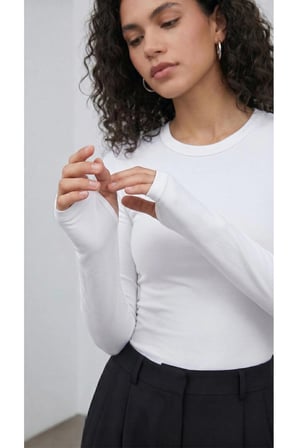 Uzun Kol Parmak Detaylı Sıfır yaka Body