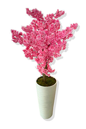 LÜX PEMBE BAHARDALI 200 CM YAPAY AĞAÇ 80X40 BEYAZ KUMSAL SAKSI