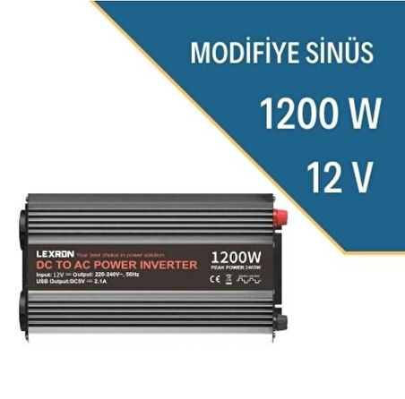 Inges - LEXRON 12 VOLT 1200 WATT Modifiye Sinüs İnverter İnvertör