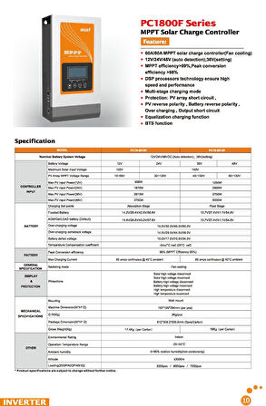 Lexron 12/ 24/ 48 V 80A MPPT Şarj Kontrol Cihazı