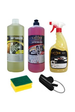 Luxor Kimya 3 x 1 lt Oto Yıkama Seti Çok Amaçlı Kullanım İçin Hızlı Cila Lastik Parlatıcı