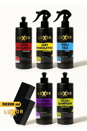 Luxor Kimya 200ml 5'li Oto Bakım Seti Oto Yıkama Seti Luxor Kimya 200ml 