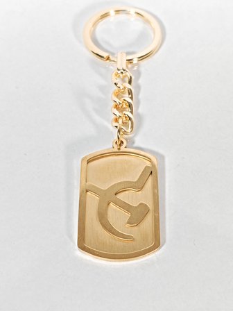 Orak ve Çekiç Figürlü Gold Metal Plaka Anahtarlık - Sosyalist Temalı İdeolojik Aksesuar