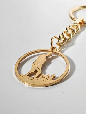 Atatürk Kocatepe Silüeti Figürlü Gold Metal Anahtarlık - Milli Tasarım Hediyelik Aksesuar