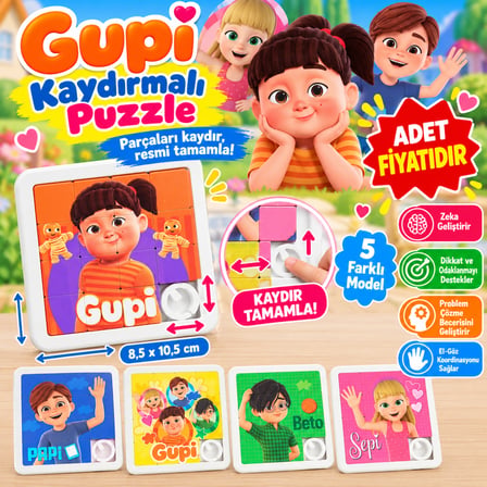 Gupi Kaydırmalı Puzzle (adet fiyatıdır)
