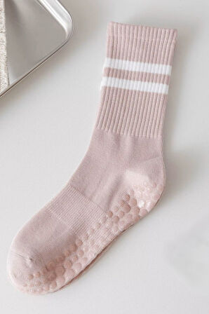 1 Çift Açık Pembe Yoga Pilates Kaydırmaz Çorap